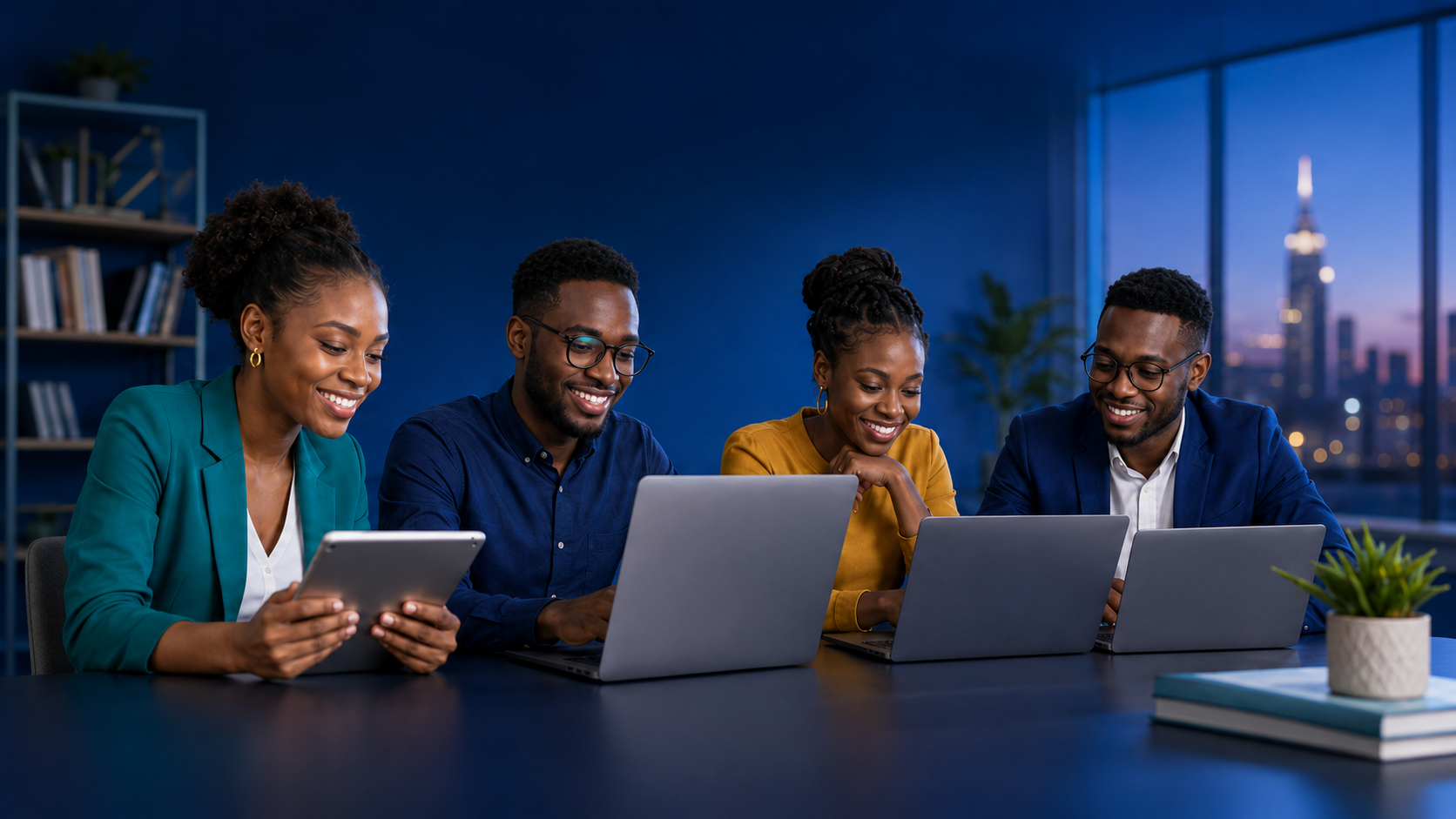 Apprenants Easy Academy collaborant sur leurs ordinateurs